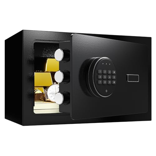 Black Small Biometric Safe Box with Fingerprint Lock L792737