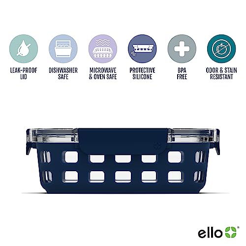 Leak-Proof Glass Food Storage Containers with Silicone Sleeves and Airtight Lids V71711