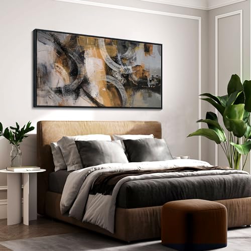 Orange Gray Yellow Abstract Canvas Wall Art 24×48IN H170191