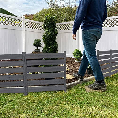 Charcoal Color WoodTek Vinyl Garden Fence Kit (3 Panels) T4180