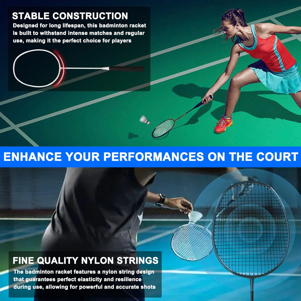 Sports Badminton Racquets Set Lightweight 2 Player Racket Sets G70867