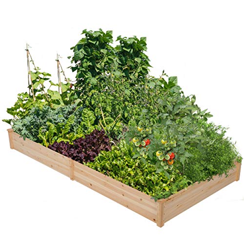 Natural Wood 8×2ft Raised Garden Bed Y5895