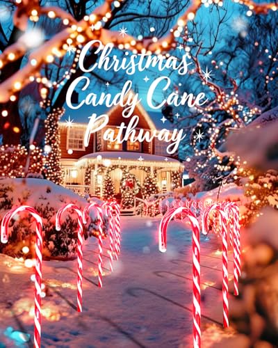 24 Pack Solar Christmas Candy Cane Lights with 168 Warm Lights I253416