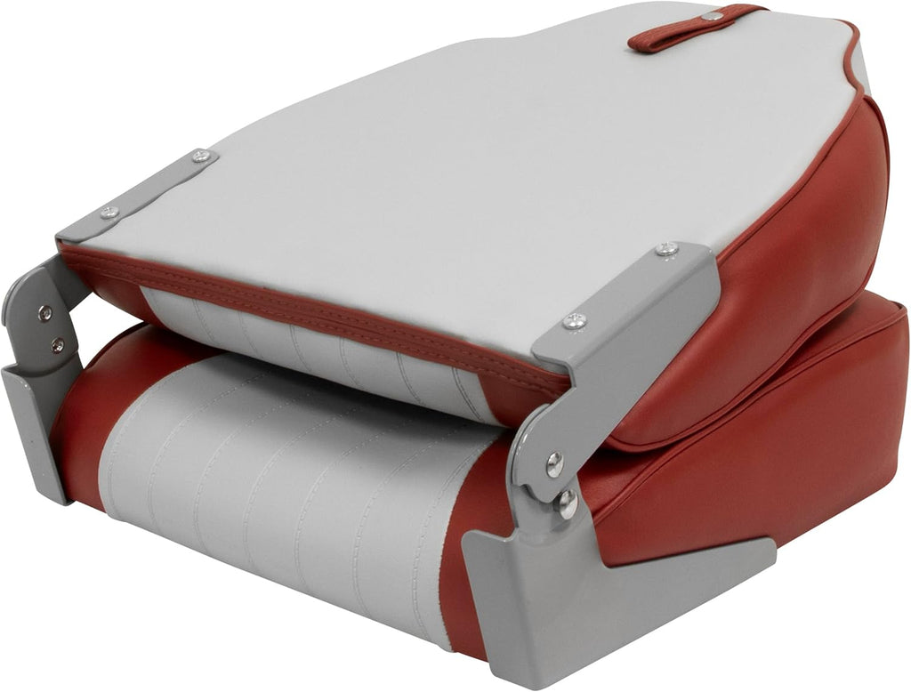 Grey/Red High Back Boat Seat A15605