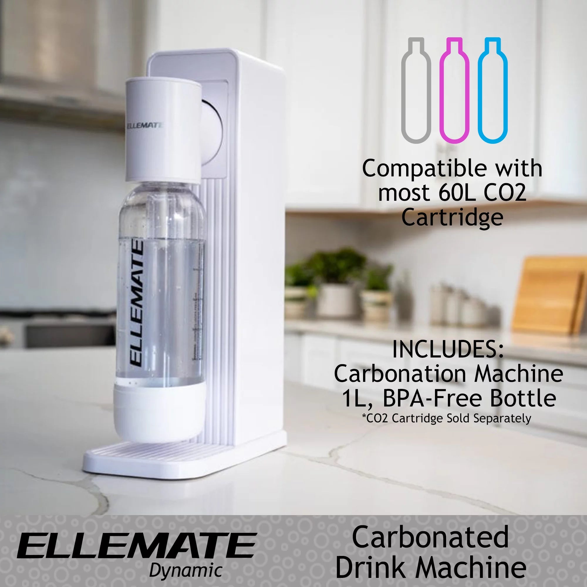 Dynamic Carbonated Drink Maker with 2 CO2 Cartridges T6693
