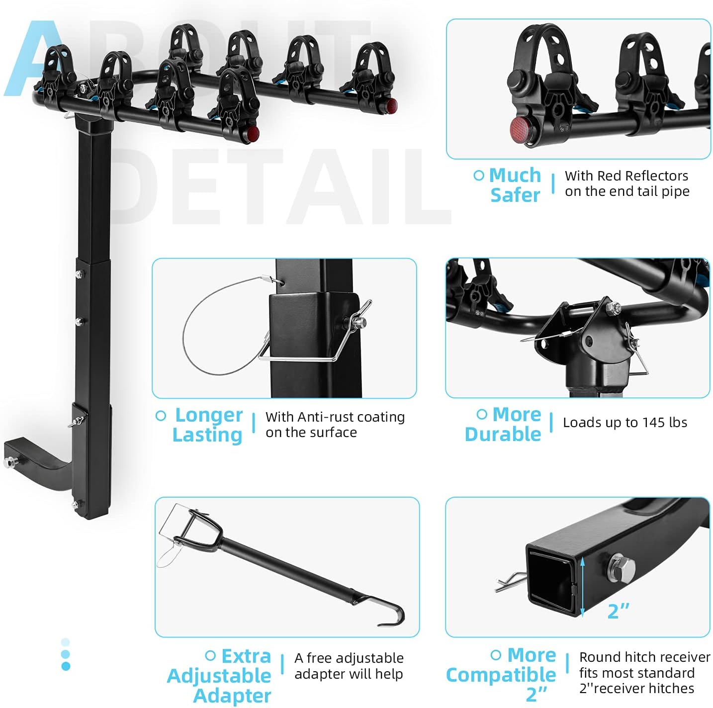 4-Bike Hitch Rack Double Foldable Rack Z2820