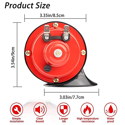 1Pair 12V Waterproof Electric Snail Horn (Black) C33943