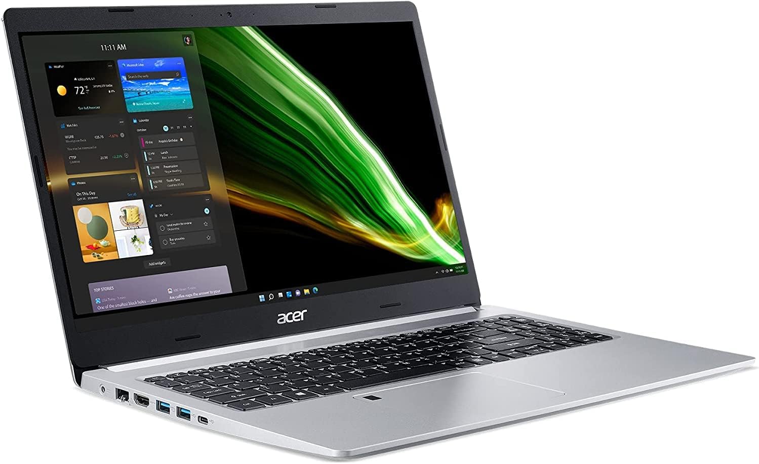 Silver 15.6" FHD IPS Laptop with Backlit Keyboard and Fingerprint Reader S643266