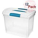Large Clear Portable File Box with Latches (12 Pack) N5040