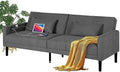 Modern Upholstered Tufted Convertible Folding Futon Sofa Bed with USB V8039