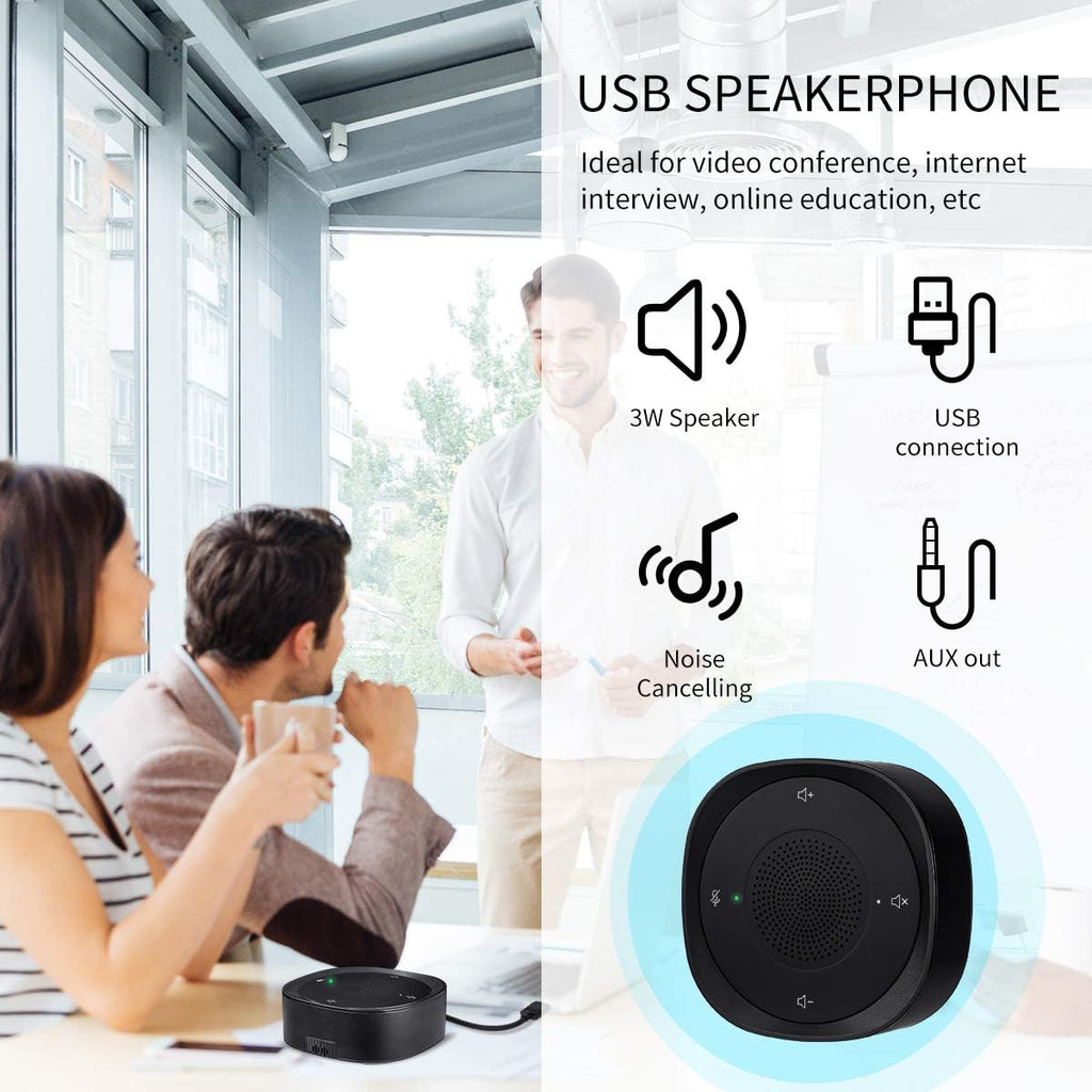 USB Speakerphone Microphone, Conference Speaker Omnidirectional Computer Mic with 360º Voice Pickup U910