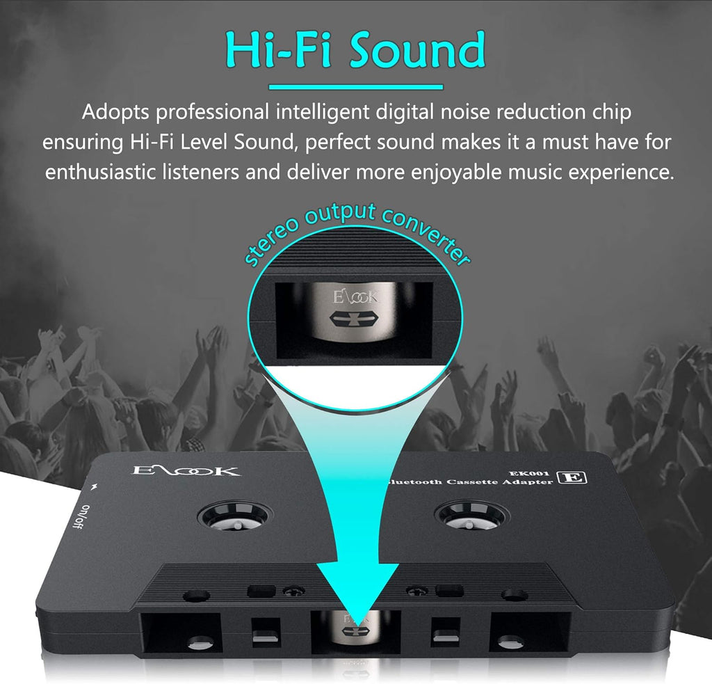 Bluetooth Cassette Receiver Tape Aux Adapter Player R9092