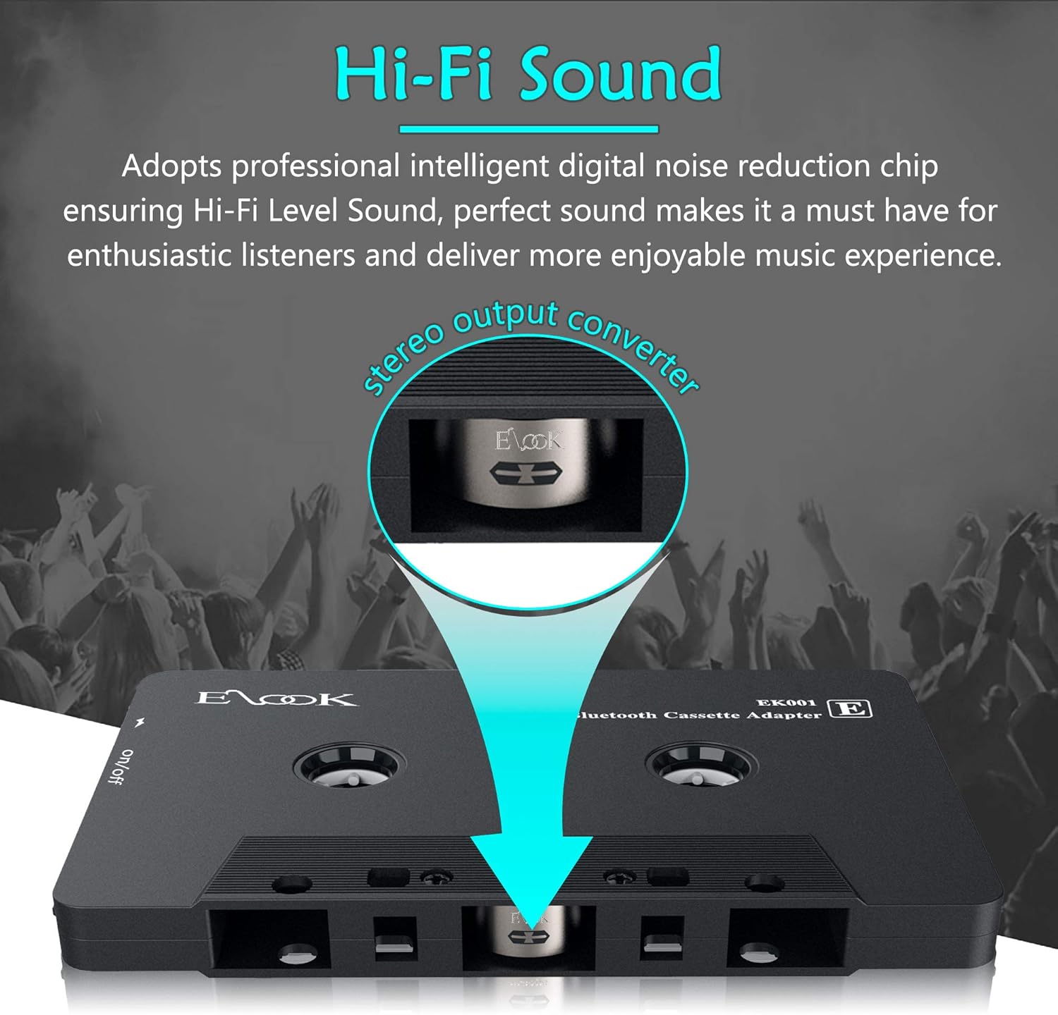 Bluetooth Cassette Receiver Tape Aux Adapter Player R9092