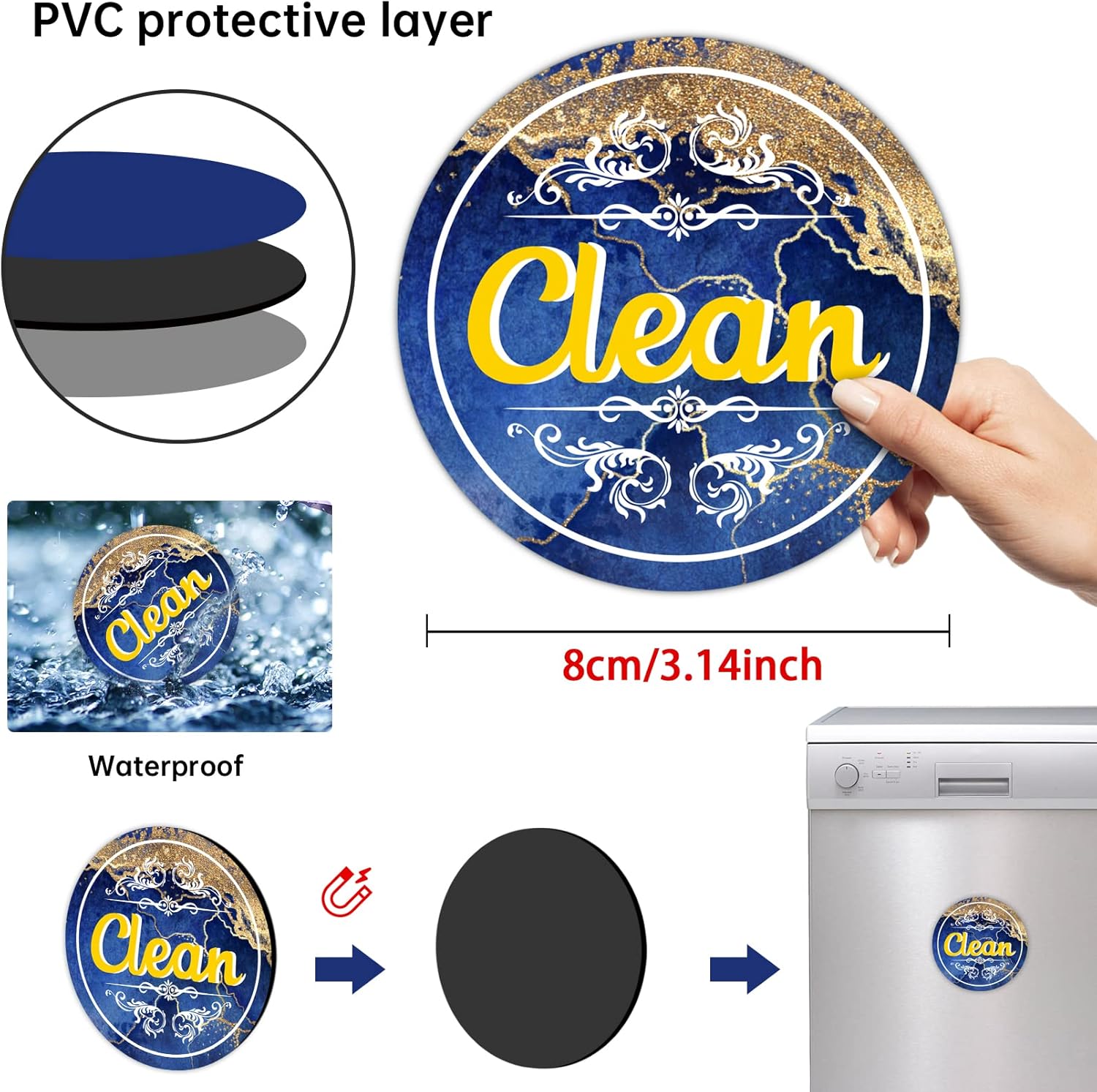 Dishwasher Magnet Clean Dirty Sign D1698