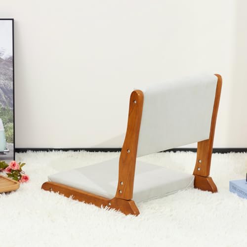 Beige Foldable Floor Chair with Cushion U1120