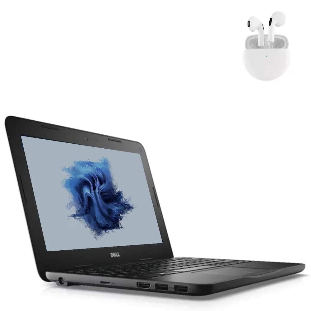 11.6" Laptop Computer Intel CPU 4GB RAM 128GB SSD Wi-Fi Webcam with Wireless Earbuds Windows 10 PC T315712