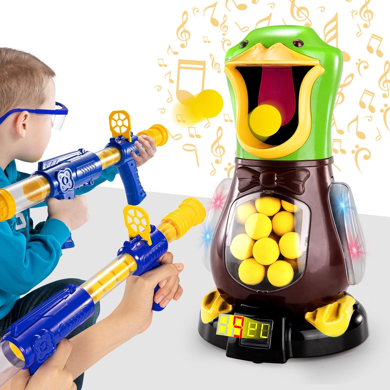 2 Packs of Toy Foam Blasters with Movable Target T6353