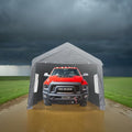 Grey Heavy Duty Portable Carport Canopy Tent with Sidewalls N76563