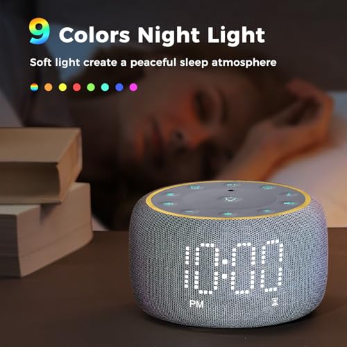 White Noise Machine Alarm Clock with Bluetooth Speaker M238