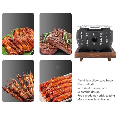 Mini Portable Round Aluminum Alloy Charcoal Hibachi Grill Y258