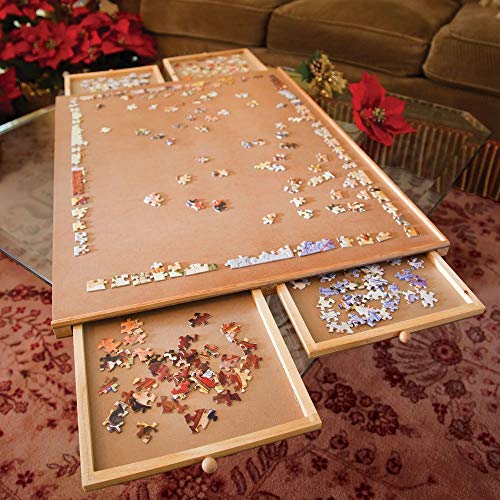 1000 Piece Wooden Puzzle Board with Drawers Z91293