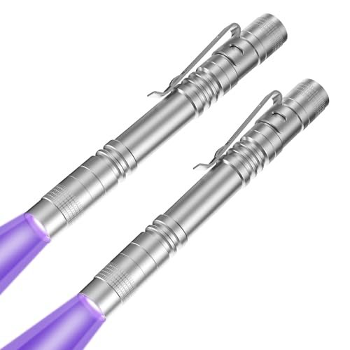 UV Black Light Flashlights, 4 Pack 395nm Mini Pen Lights with Clip, Waterproof Ultraviolet Flashlights Q186
