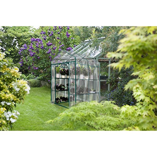 4 Tier Mini Greenhouse with Locking Wheels and PVC Cover O9443