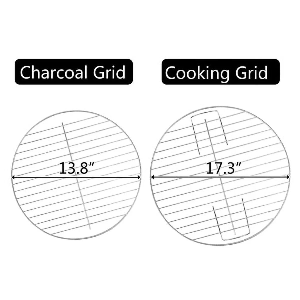 Black 18" Stainless Steel Charcoal Kettle Grill S421056