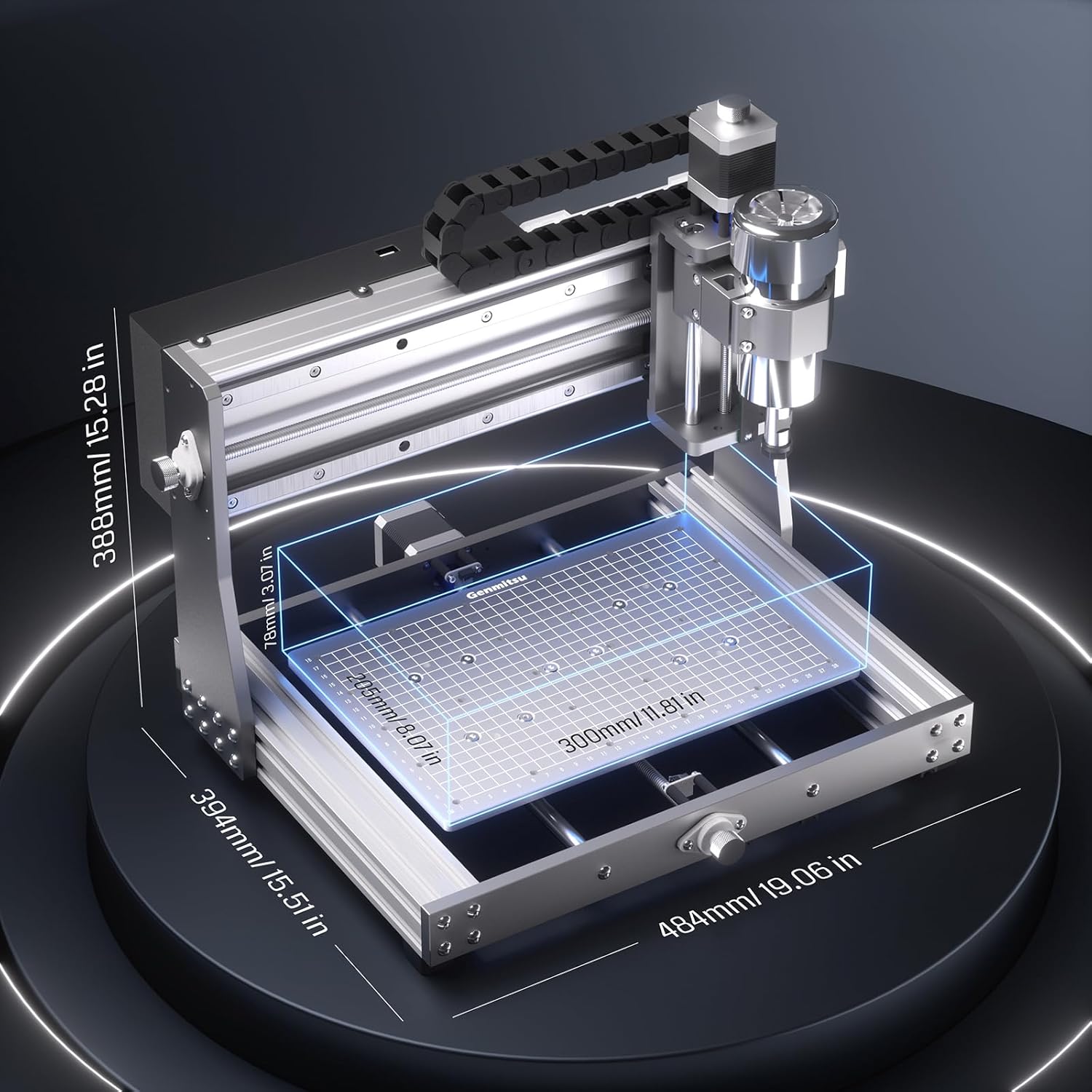 CNC Router Machine 3 Axis Engraver with Enclosure 520 x 475 x 405mm Z42276