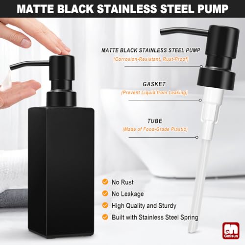 Clear Glass Soap Dispenser with Stainless Steel Pump, 12oz F53195
