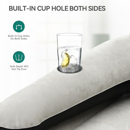 Queen Size Air Mattress with Headboard and Built-in Pump I482351