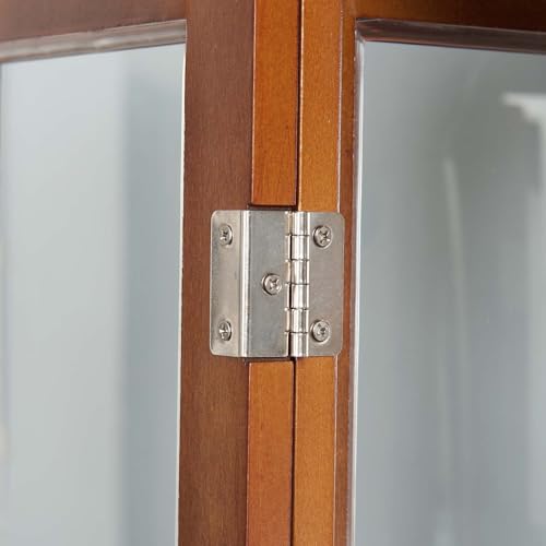 Cherry Wood Curio Cabinet with Tempered Glass Doors W85999