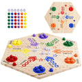 Double-Sided Wooden Marble Board Game J8140