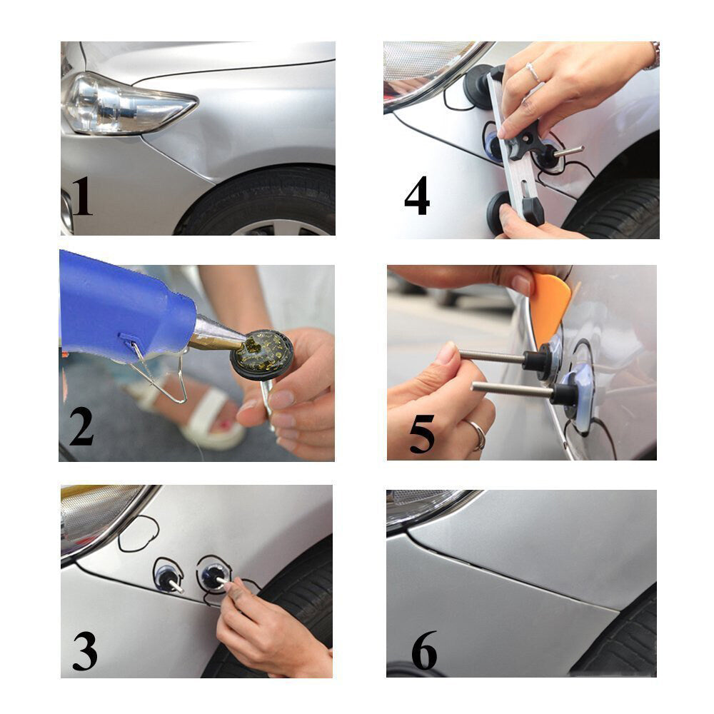 Double Pole Bridge Dent Puller Set with 6pcs Glue Puller Tabs H808