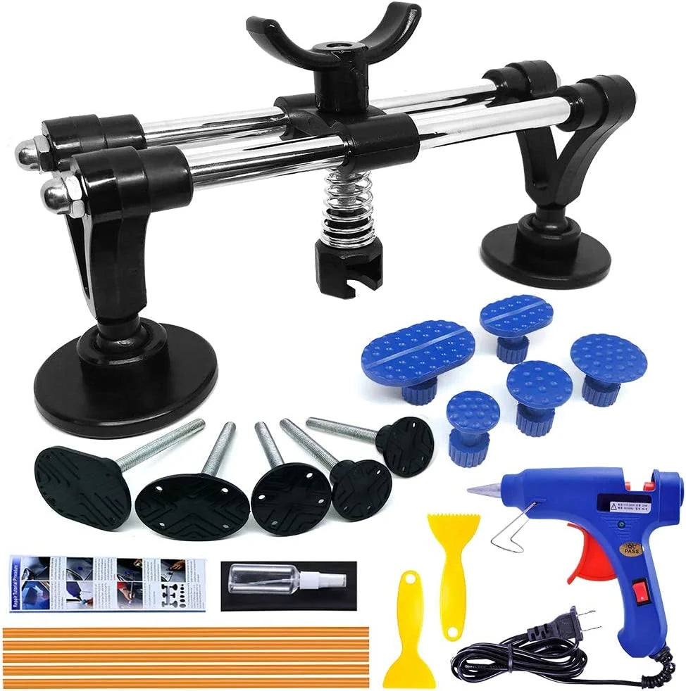 Auto Body Repair Tool Kit with Double Pole Bridge Dent Puller and Glue Set M4139