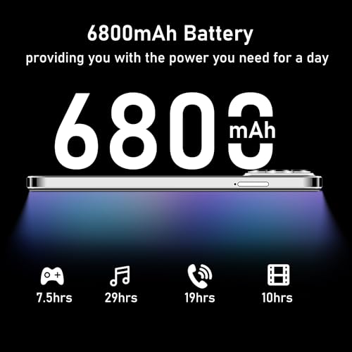 Unlocked 5G Smartphone, Android 13, 8GB+256GB 6.7" HD Screen, 6800mAh, Dual SIM S6906