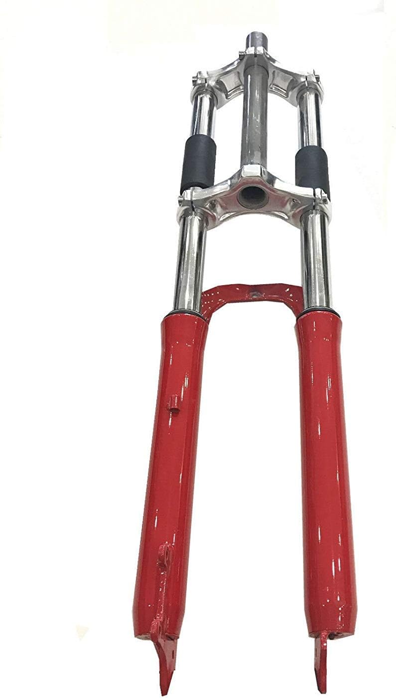 Red Fork 26" and 1 1/8" Headset Combo Triple Tree Suspension Fork Double Shoulder Gas Motorized Bike Z358