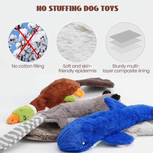 2-in-1 Crinkle Dog Toys, 20.5" Large Size Stuffless Dog Toys R4925