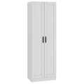 White Wooden Tall Storage Cabinet with 2 Doors and Shelves N5478