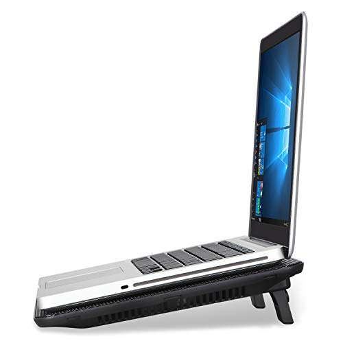 Portable Slim Quiet Laptop Cooling Pad with 2 Blue LED Fans, USB Powered, Adjustable Angled, Fits 11-14 Inch Laptop Y230