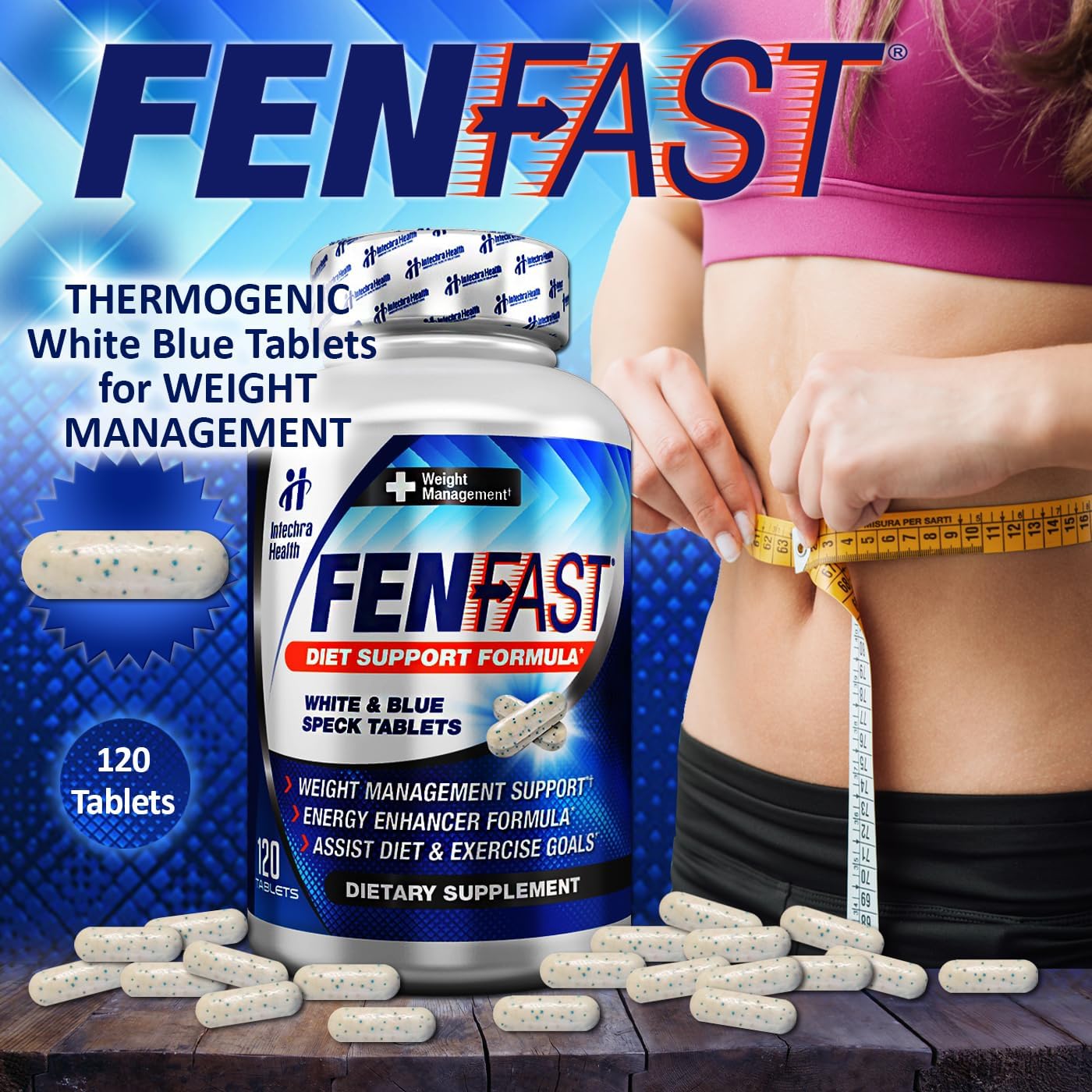 120 White Blue Diet Pills A5316