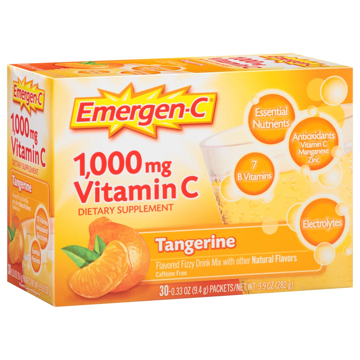 30 Count Tangerine Flavor Dietary Supplement Drink Mix with 1000 mg Vitamin C, 0.33 Ounce Packets B978