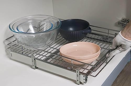 Chrome Pull Out Cabinet Organizer 11" W x 21" D R96343