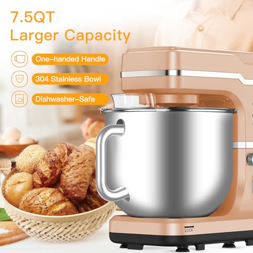 7.5 Qt 660W Tilt-Head Electric Stand Mixer with Stainless Steel Bowl (Blue) Z459424