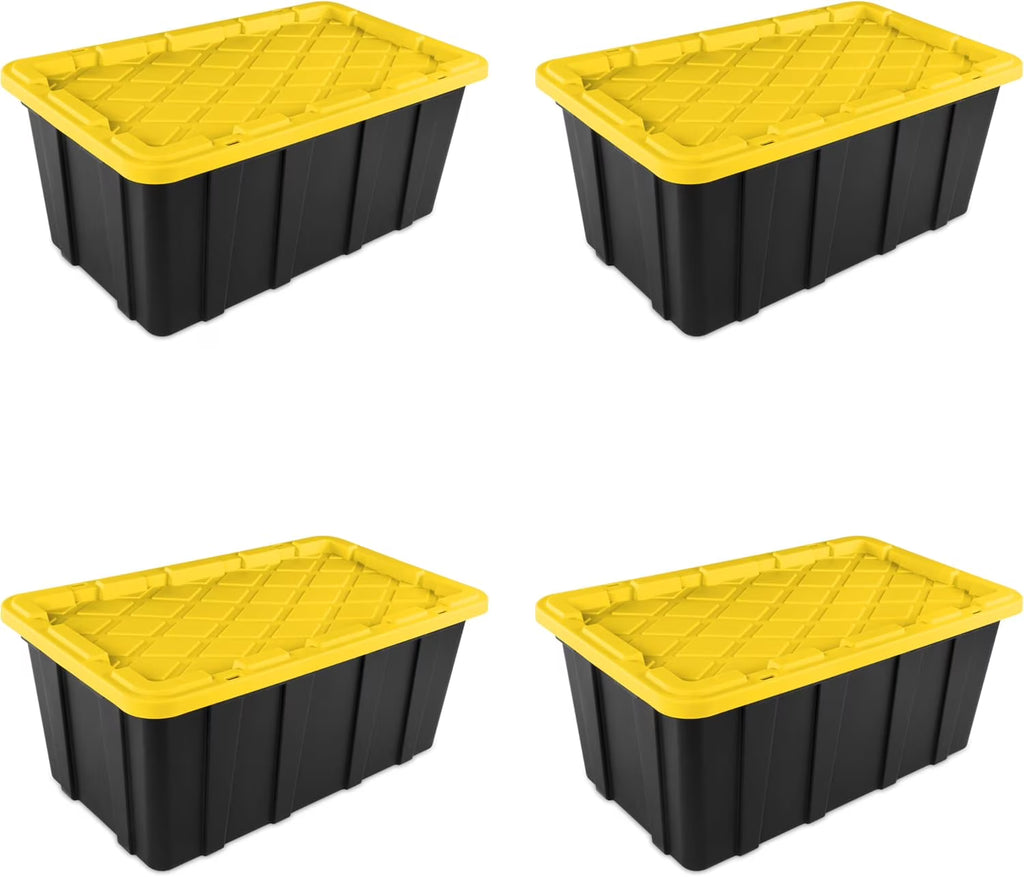 38 Gal Stackable Storage Bin with Lid, 4-Pack I88885