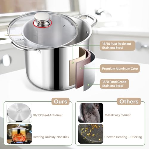 10 Quart Stainless Steel Stock Pot with Lid W735