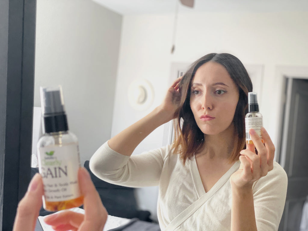 Hair Growth Oil and Thickening Scalp Treatment with Castor, Jojoba, Clary Sage, Rosemary, Nettle Extract N94772