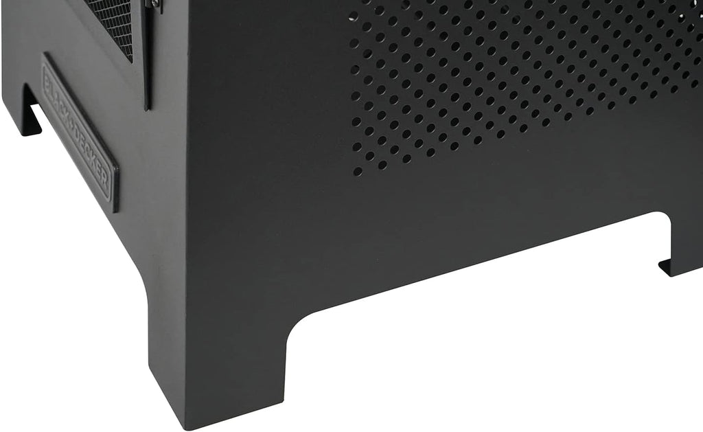 Black Steel Chiminea Fireplace with Poker H613628