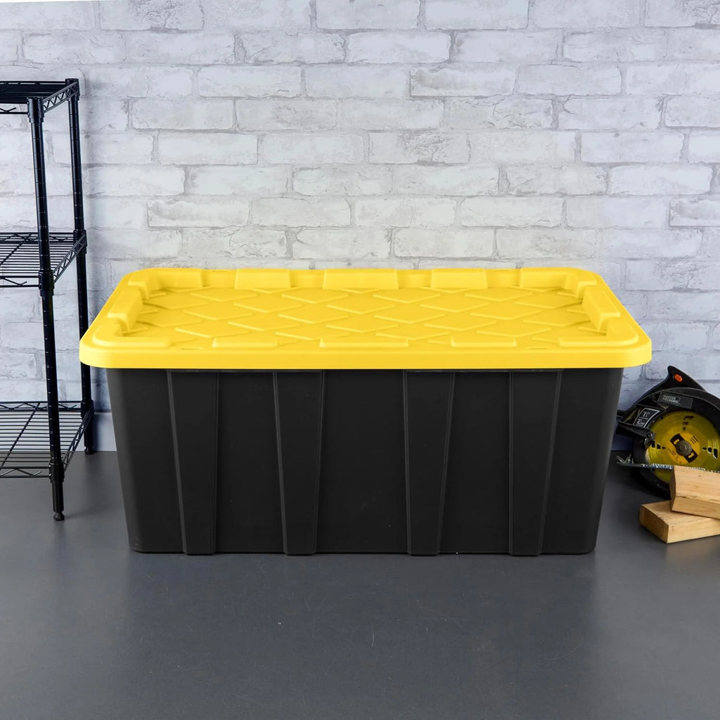 38 Gal Stackable Storage Bin with Lid, 4-Pack I88885