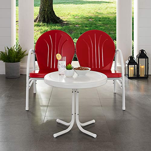 2-Piece Metal Outdoor Conversation Set with Table and Loveseat - Grasshopper Green V8934